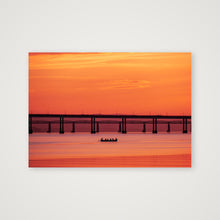 Load image into Gallery viewer, Skiff and the Tay Bridges at Sunset — A4 (30×21cm, 12×8") Print only
