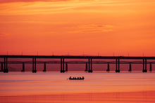 Load image into Gallery viewer, Skiff and the Tay Bridges at Sunset

